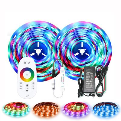 China Flexible Strip 2811 SMD 5050 Dreamcolor RGBIC LED Light+2.4G RF Music Touch Rainbow Cuttable Timing Remote Control For Home Room Decor for sale