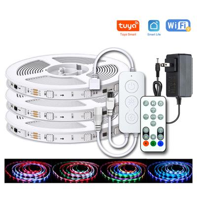 China 5M/10M TUYA WIFI WS2811/5050SMD RGBIC Pixel LED Strip Dreamcolor Strip Lights Rainbow Strip APP Cuttable Outdoor For Bedrooms Home Decor for sale