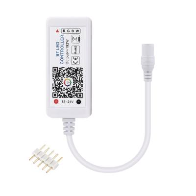 China 5pin Mini DC12-24V Mini APP Control Warm White Light Controller for 5050SMD RGBWW RGBW LED Strip Light Ribbon Rheostat for sale