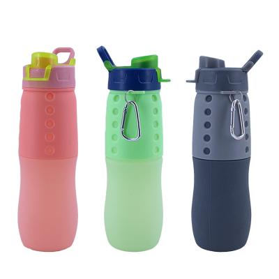 China 500ml customized candy color silicon bottle viable high quality gift collapsible sports water bottle promotion for sale