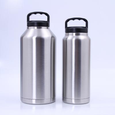 China Factory Large Volume 36OZ 64OZ OEM Logo Double Layer Stainless Steel Sustainable Bottle Empty Outdoor Water Bottle for sale