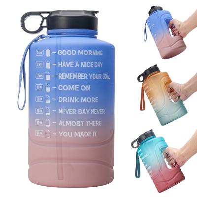 China New 2.2L 64OZ Household Goods Half Gallon Sports Water Bottle Gym Fitness Motivation Water Jug for sale