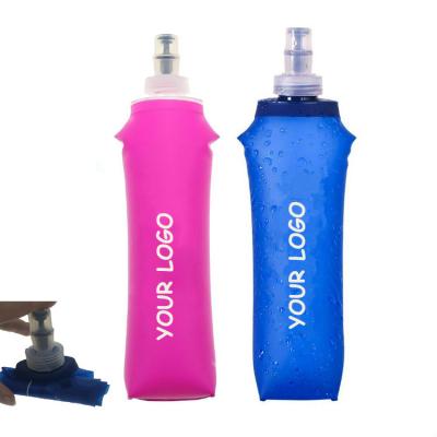 China Coastal Logo Customized 17oz 500ml Hydration Sport Soft Collapsible TPU Collapsible Water Bottle Soft Flask for sale