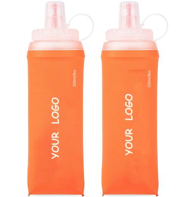 China 250ml 8oz Coastal Soft Collapsible TPU Sport Collapsible Water Bottle Hydration Soft Flask for sale