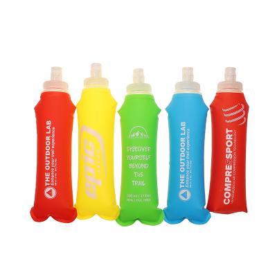 China Customized Logo 17oz 500ml Coastal Logo Hydration Sport Soft Collapsible Collapsible Water Bottle Coastal Working Recycling Flask for sale