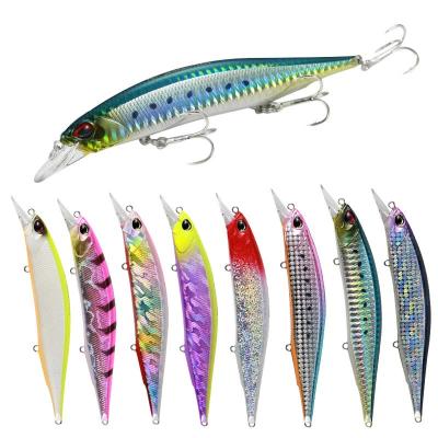 China Fish Attraction Flipping Long Floating Minnow Fishing Lures 17g/135mm Artificial Bait Fishing Tackle Floating Hooks for sale