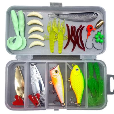 China Attracting Artificial Fish Fishing Lures Set Hard Lure Soft Lure Bait Kits Fishing Tackle Kit for sale