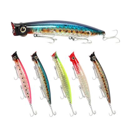 China Attracting Wholesale Snap Fishing Lures Fish Bait Hard Lures Tuna Popper Lures 13.5g 110mm Topwater Fishing Lures for sale