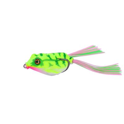 China Attracting Fish Ready To Board Factory Wholesale Artificial Soft Fishing Soft Plastic 3D Frog Lures Topwater Bait 50mm 55mm for sale