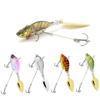 China Factory Wholesale Lead Metal Swing Fishing Lure with Spinning Sequins VIB 13.6g 44mm Left and Right Swing Metal Fishing Lures for sale