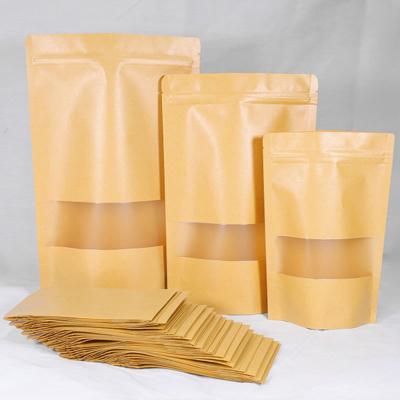 China Wholesale Reusable Small MOQ Customize Logo Organic Tea White Window Kraft Paper Bag for sale