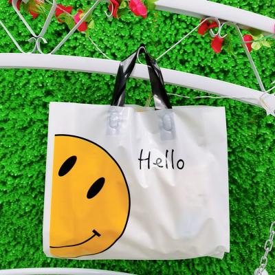 China Hot Sale Recyclable Reusable Custom Logo Printed Shopping Bag With Soft Loop Handle Customize Shopping Gift Bags for sale