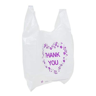 China 100% Poly Biodegradable Custom Biodegradable Plastic HDPE Grocery Shopping T-Shirt Bags For T-shirts for sale