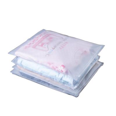 China Zipper Lock Zipper Bag Moisture Proof Resealable Clothing Packaging Poly Plastic Frosted Slider Bags For Clothes for sale