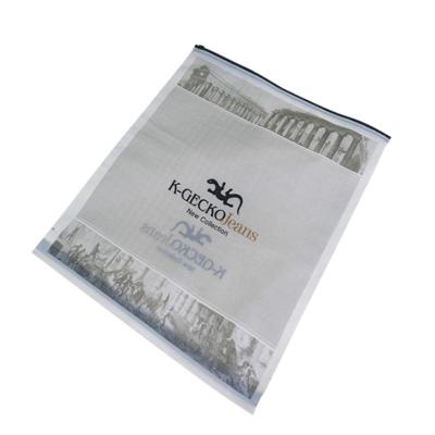 China Customer Zipper Moisture Proof Bags For Apparel Eco - Friendly Custom Frosted Zipper Bag With Logo Plastic Bag Apparel for sale