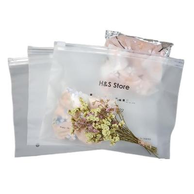 China Moisture Proof PVC Frosted Zipper Bags Eco Friendly Hot Selling Zipper Resealable Clothes Packaging Plastic for sale