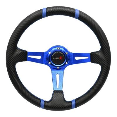 China Sports Personalized Car Modified General Parts 350mm PVC Material Steering Wheel for sale