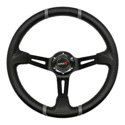 China Factory Wholesale High Quality Sports PVC Steering Wheel Carbon Fiber Car Steering Wheel for sale