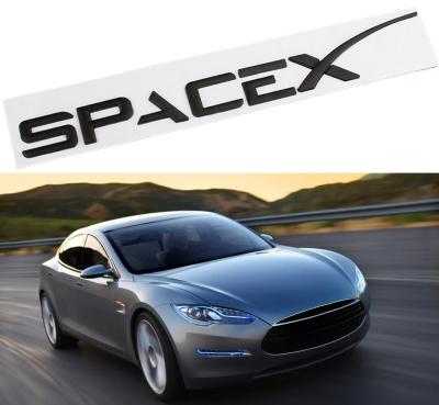 China Luxury Morden SPACE X 3D Decals Metal Emblem Sticker Badge Decals For Tesla Model Y 3 X S Decorative Accessories for sale