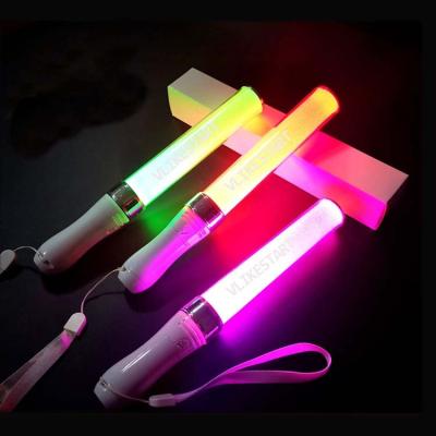 China Concert 15 24 LED light Colors Customized LOGO Design printing tube led glow light up concert flashlight stick for sale