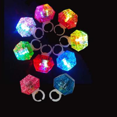 China Party Custom LOGO printed nightclub blinking hard diamond led flashing wedding concert party light ring for sale