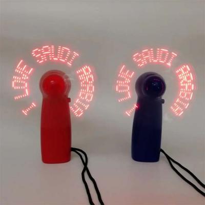 China USB Programmable Wholesale Custom Message Mini Fan LOGO Handheld Advertising Flasher for sale