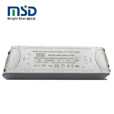 China dimmable led triac driver 100W 24V constant voltage led switch power supply 235*68*40mm for sale