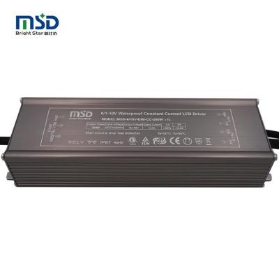 China 0-10V Outdoor Waterproof Dimmable Led Driver 200W 24V Constant Current Changing Power Supply 246*68*39mm for sale