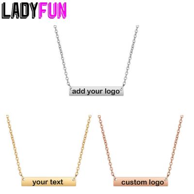 China Other Newest Ladyfun Custom Your Words Call Bar Pendant Necklace 10pcs 16/18/20 Inch Stainless Steel Bar Necklace For Women Girls Gift for sale