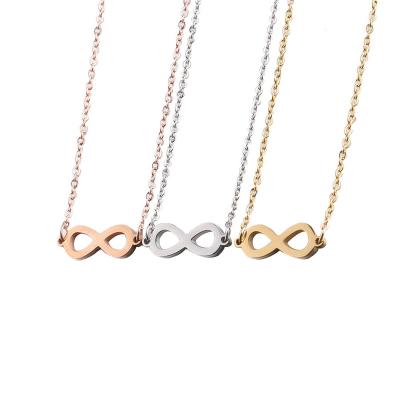 China The Other Lucky Number 8 Eight Infinity Symbol Stainless Steel Necklace For Women Jeweley Accessories for sale