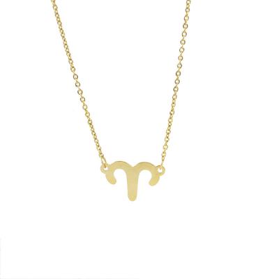 China Other Newest Gold Plated Stainless Steel Chain 12 Jewelry Zodiac Sign Necklace For Women for sale