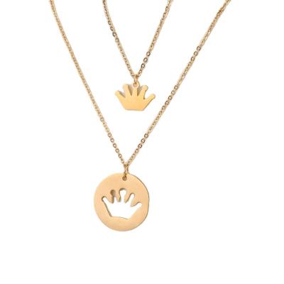 China Other Stainless Steel Chain Crown Necklaces Stainless Steel Pendant Necklace for sale