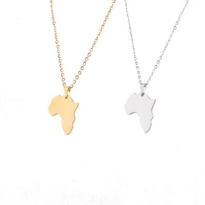 China Other Africa Map High Quality Stainless Steel Necklaces Gold Color Pendant Jewelry For Women Men for sale