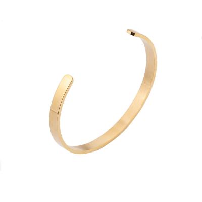 China TRENDY Gold Plated Custom Diy Jewelry Cuff Bracelets Engravable Stainless Steel Cuff Bracelets For Women for sale