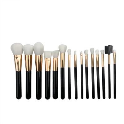 China Angular Blush Merrynice  15pcs black face brush cosmetic makeup brush set with logo for sale