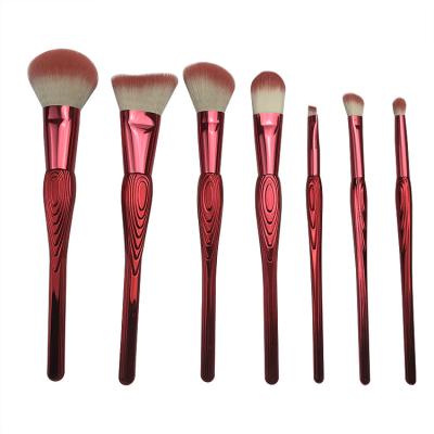 China Angular Blush Merrynice Custom logo newest red 7pcs makeup brush set for sale