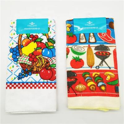 China MZ001# Compressed Microfiber Heat Transfer Printed Kitchen Towel For Cleaning for sale