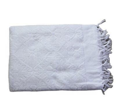 China QUICK DRY 100 Polyester White Hajj Towel Prayer By Jacquard for sale