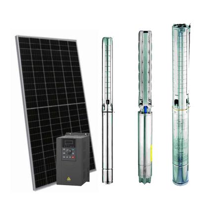 China elanga yamanzi impompo irrigation solar water pump 3.5 inch high lift solar borehole pump for deep well for sale