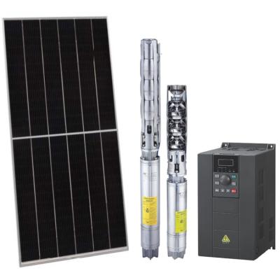 China Greening Agricultural Irrigation Water Pump System Hybrid / Desert Farm Irrigation AC & DC Input Solar Water Pump Inverter Automatic Operation Solar Pump System for sale