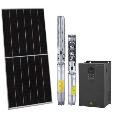 China Agricultural Irrigation / Desert Greening Solar Irrigation System Low Cost AC DC Water Pump Solar Farm System Hybrid Solar And Grid Input Solar Pump System for sale