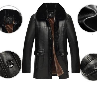 China QUICK DRY Thick Dad Jacket Men's Plush Leather Jacket Men's Mid-50s and Older Men's Casual Gear for sale