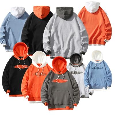 China Anti-wrinkle Fast Delivery In-stock Items Loose Big Hoodies Sheer Knitted Drawstring Hoodie Gradient Color 3D Puff Print Hoodie for sale