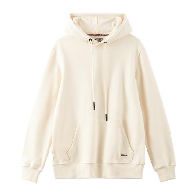 China Custom Graphic Anti-Wrinkle White Hoodies Without Labels Dropped Shoulder Sweatshirt Custom Logo High Quality Us Size Hoodie for sale