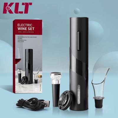 China Wholesale Luxury Mens Christmas Gifts USB Rechargeable Electric Wine Opener Gift Set for sale