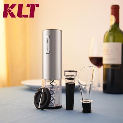 China Viable Anniversary Wedding Favors Gifts 4 In 1 Rechargeable Automatic Electric Corkscrew Red Wine Bottle Opener Set for sale