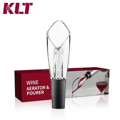 China Stocked Custom Copy of KLT Logo Plastic Measured Liquor Bottle Pourers for Red Wine for sale