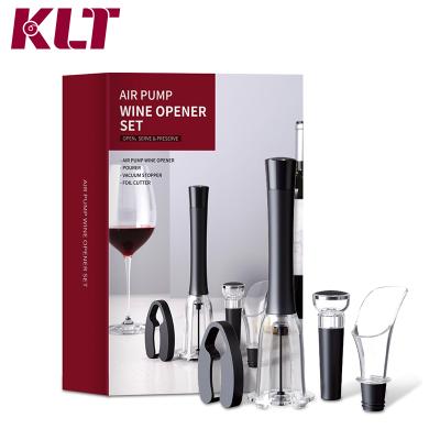 China Wine Accessories Metal Hand Compressor High Pressure Opener Set Without Viable Gift Loss for sale