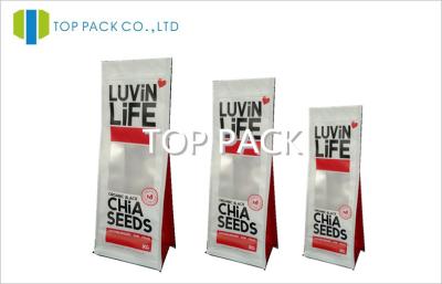 China Orangic Black Chia Seeds Standing Food Packaging Bags With Ziplock , Flat Bottom for sale