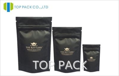 China Matte Black Tea Packaging Bags Food Plastic Light Barrier Stand Up Zipper Pouch for sale